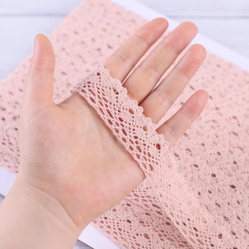 DYSHIPEN 20 Yards x 1 Inch Lace Ribbon Vintage Lace Trim Crochet Cotton Lace Edge for Christmas Package DIY Sewing Wedding Bridal Dress,Costume,Crafts and Sewing (Dark Beige) - Image 4